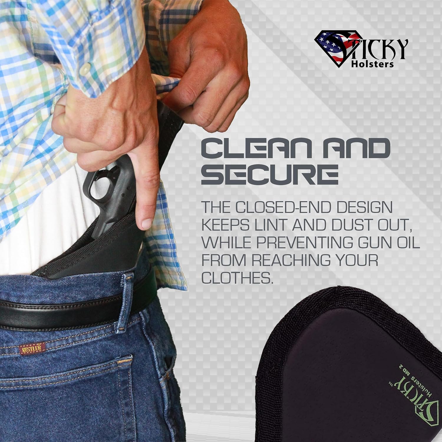 Sticky Holsters Concealment Holsters for Men and Women - MD-2 Medium - Fits Small 9mm's and Similar - for Left and Right-Hand Draw; IWB and Pocket Carry