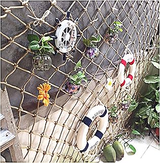 Multiple sizes Banister Guard For Pets Cats Toys Hemp Rope Net (6mm*8cm) Safety Net Rock Cords Ladder Safety Playground Made Of Natural Materials Hemp Rope Net Used For Indoor An(Size:6*6m（20*20ft）)