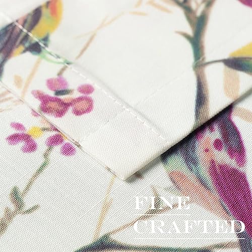 Miniatura 7 de VOGOL Cortinas pequeñas para ventana de puerta, diseño de pájaros y flores rosas, cortina para puerta de patio, bolsillo para barra, 25 x 40