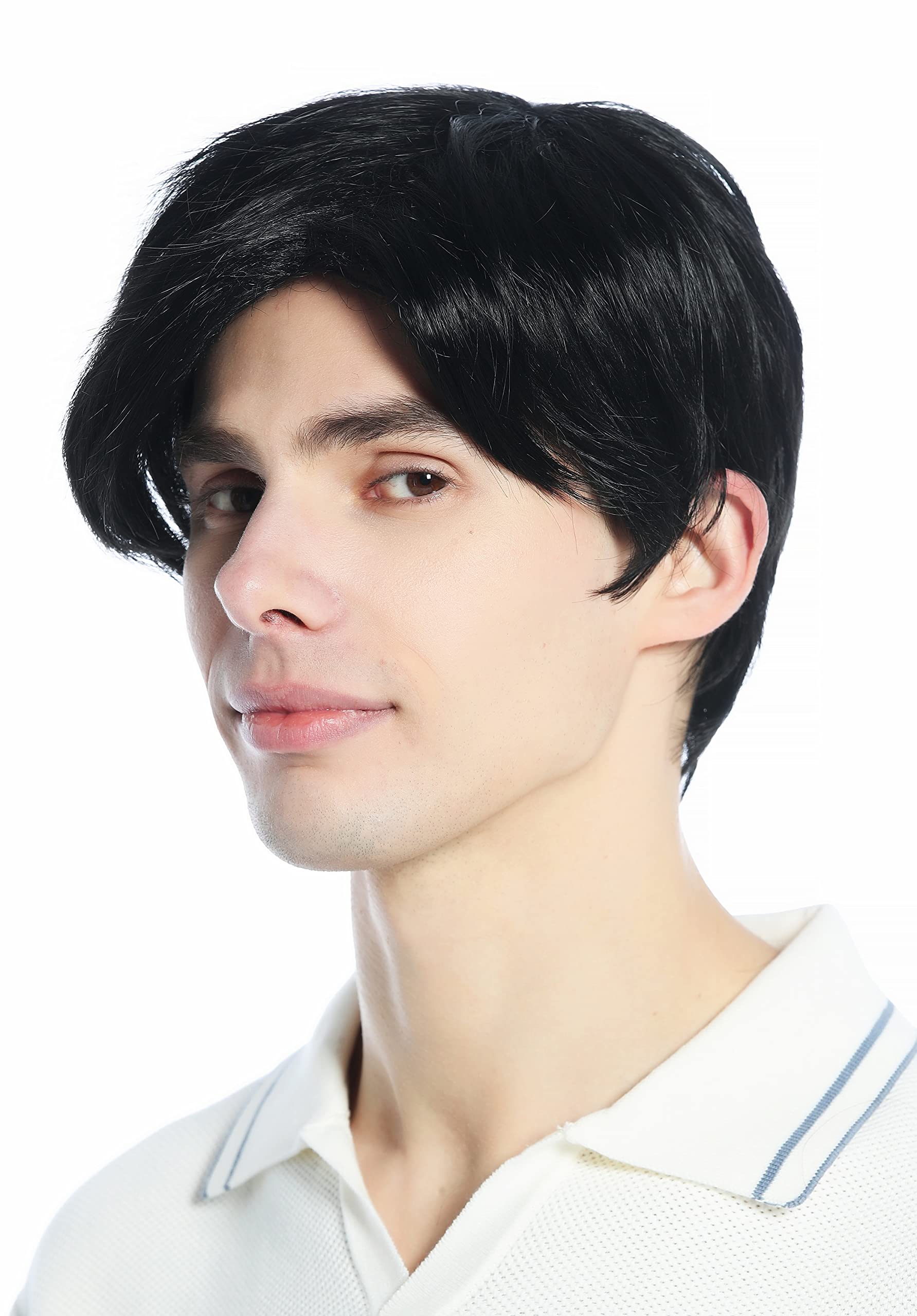WIG ME UP - M230-1 Wig Man's Men short straight parting parted black, deep black (1)