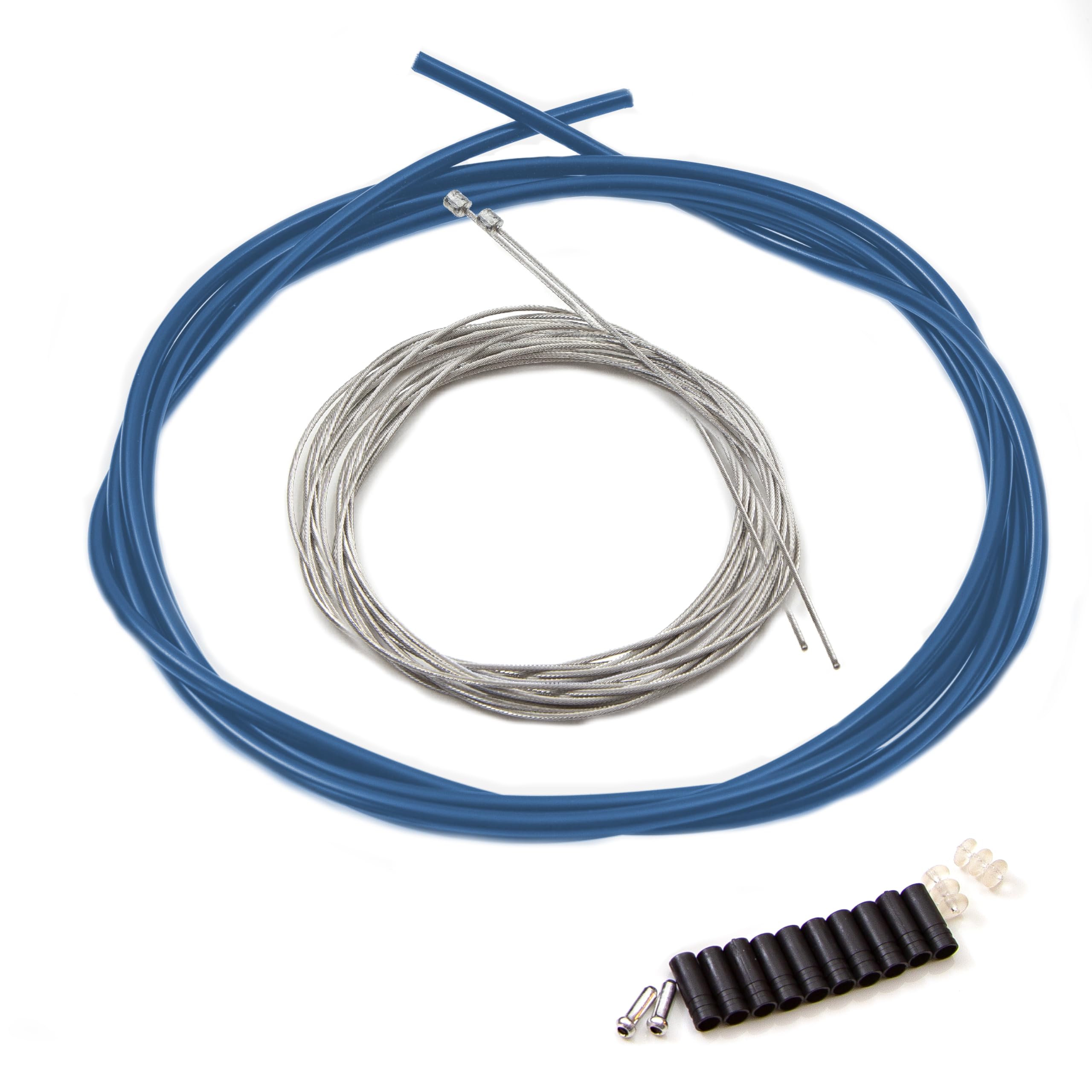 Clarks Universal S/S Front and Rear Gear Cable Kit W/ Sp4 Blue Outer Casing