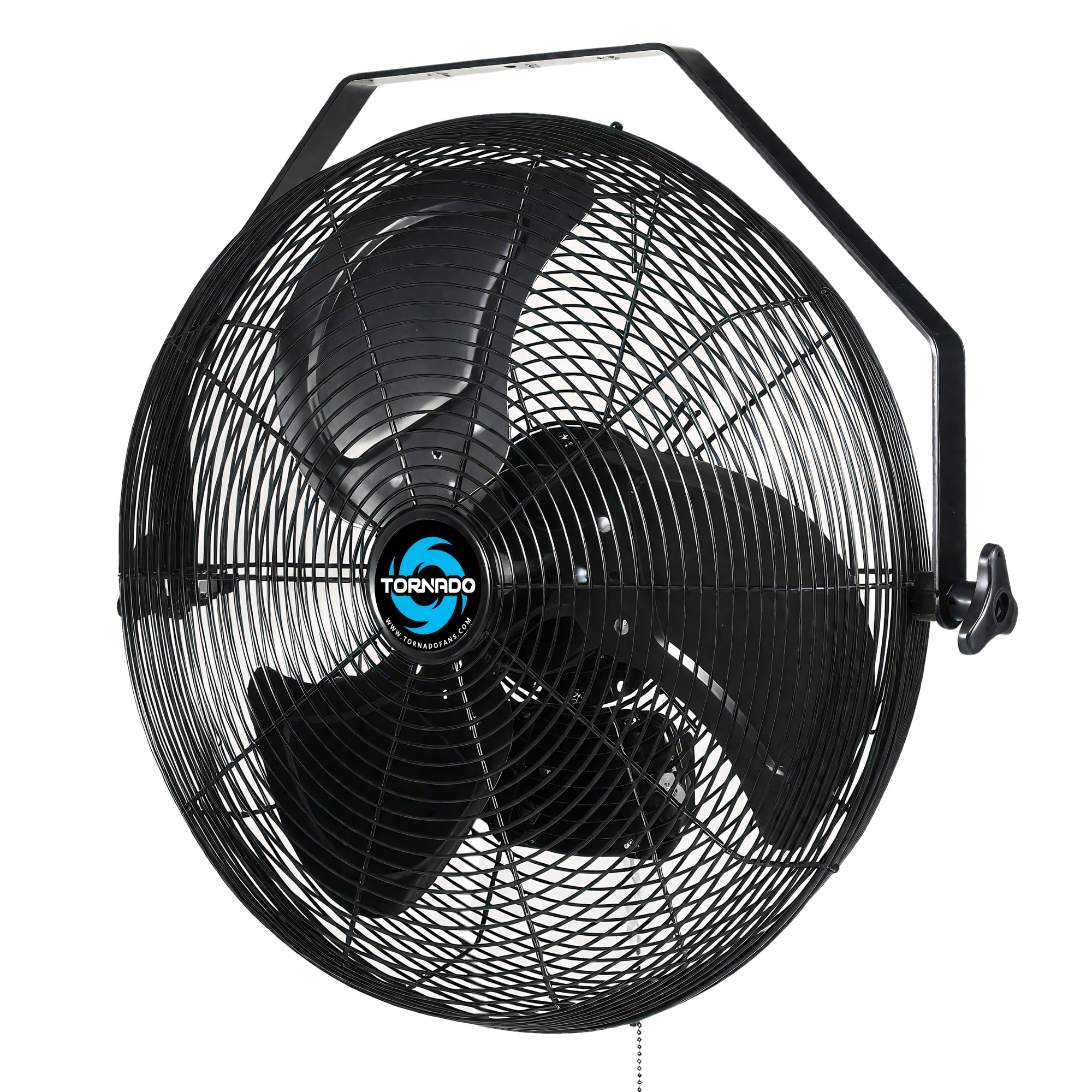 Tornado 2 Pack 18 Inch Outdoor Rated IPX4 Water-Resistant High Velocity Industrial Wall Mount Fan For Commercial, Industrial, Greenhouse Use 3 Speed 4150 CFM 1/6 HP 6.6 FT Cord UL Safety Listed