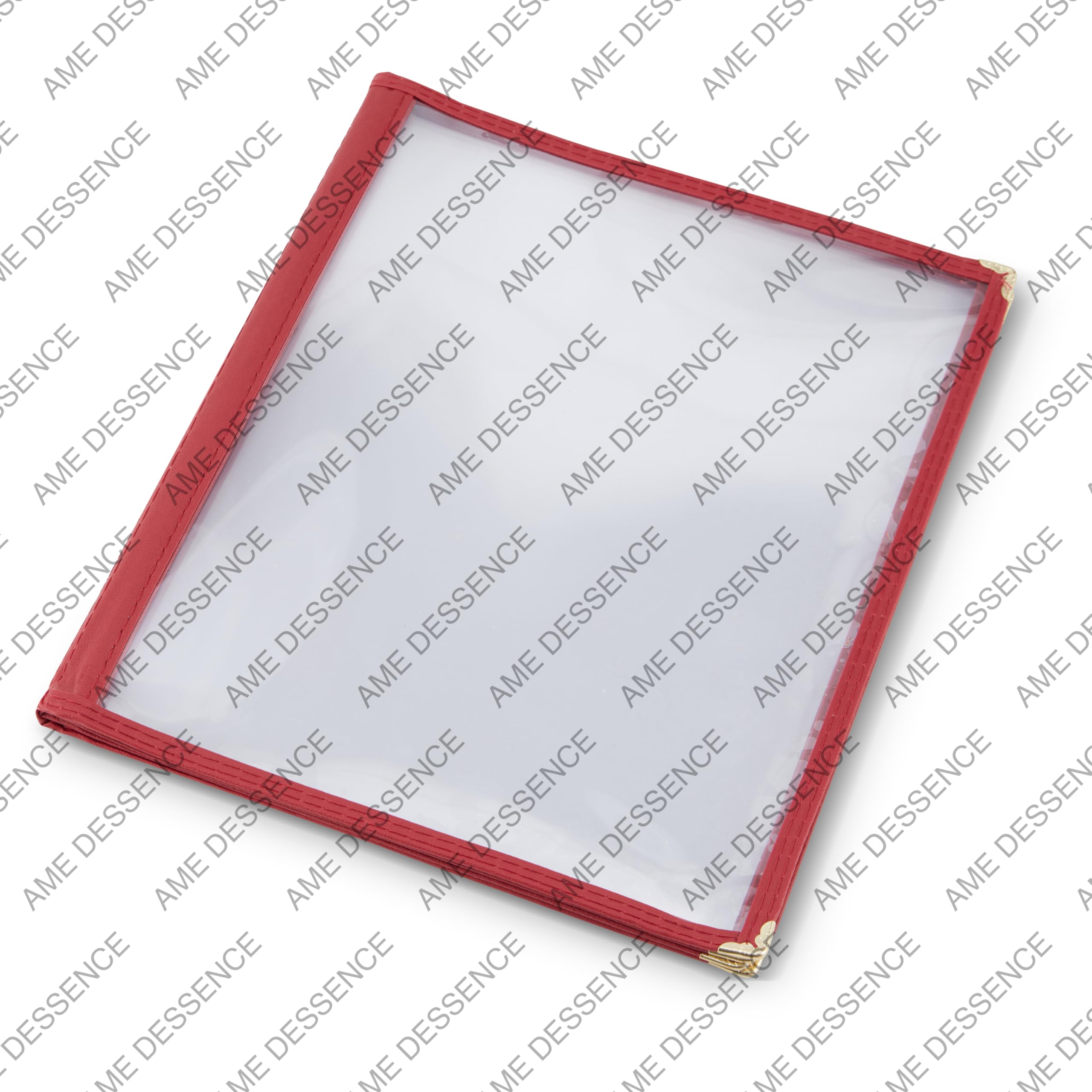 (50 Pack) AME D’Essence Maroon Trimmed 4 Page Book Fold Menu Cover, 8.5