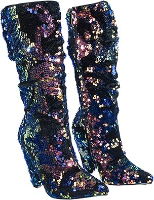 slouchy sequin boots
