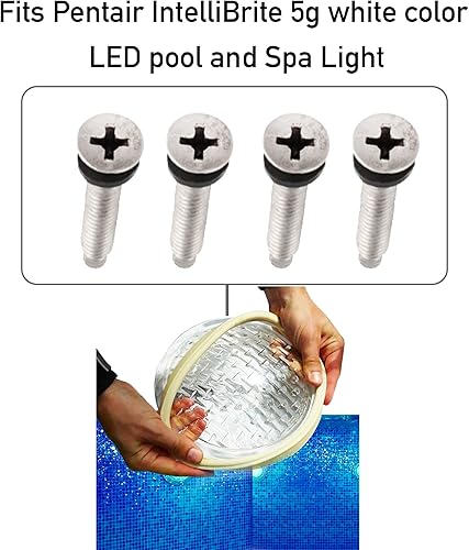 Miniatura 3 de AR-PRO 79104800 - Tornillos de junta de luz de piscina con arandelas, tornillos de acero inoxidable compatibles con Pentair IntelliBrite, Amerlite y