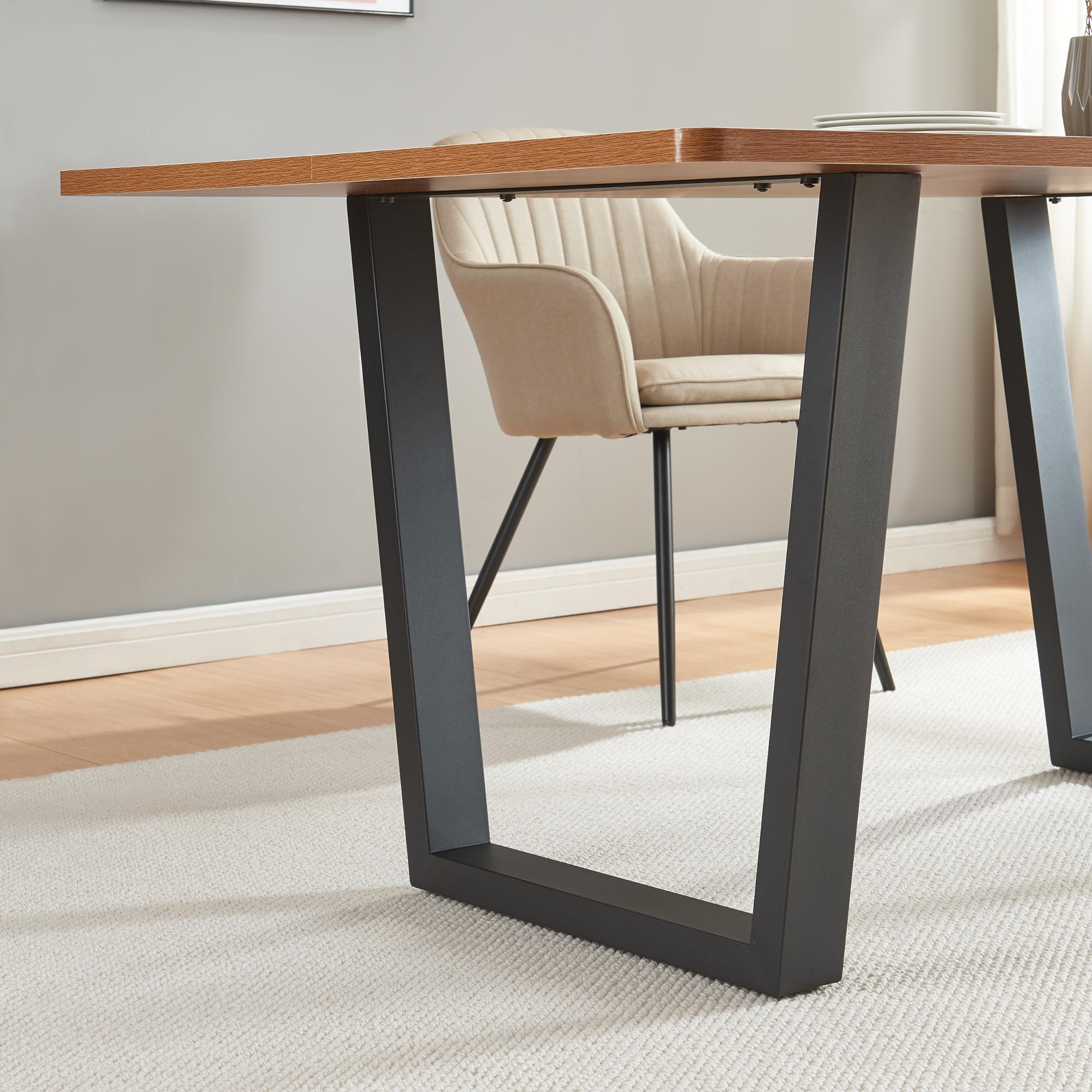 [en.casa] Set di 2 Gambe per Mobili 'Fai da te' Gambe Trapezoidali in Acciaio - Altezza 72 cm - per Tavoli Scrivanie - Nero