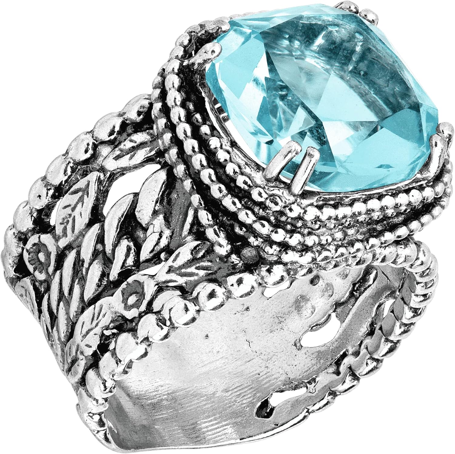 Silpada 'Wade It Out' Cubic Zirconia Textured Ring in Sterling Silver: Clothing, Shoes & Jewelry