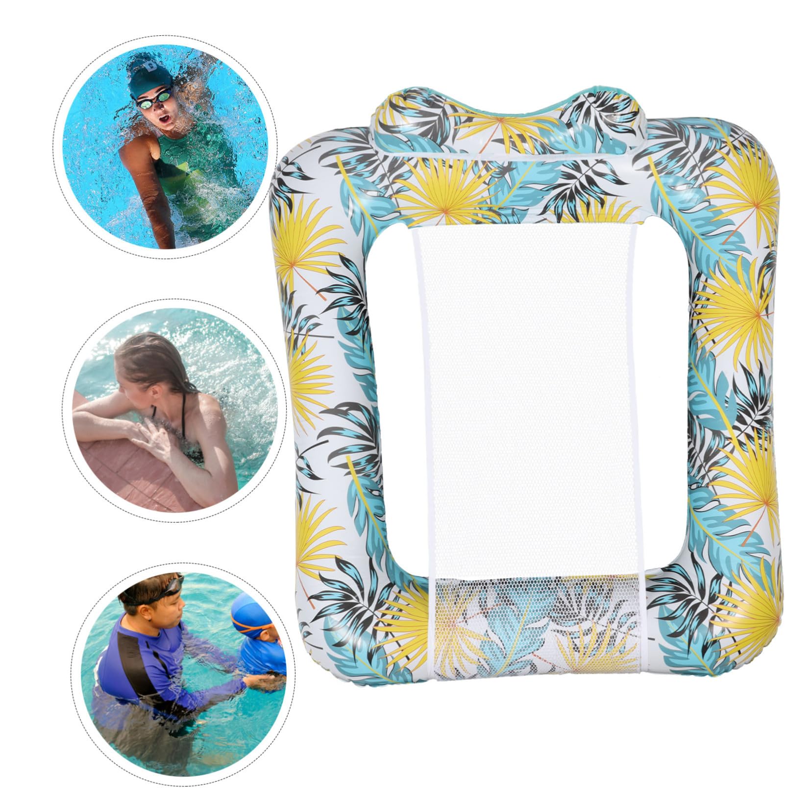 Sdraio Gonfiabile per Piscina in Pvc Rete Traspirante, Comoda e Facile da Gonfiare, per Relax in Acqua Durante le Vacanze Estive