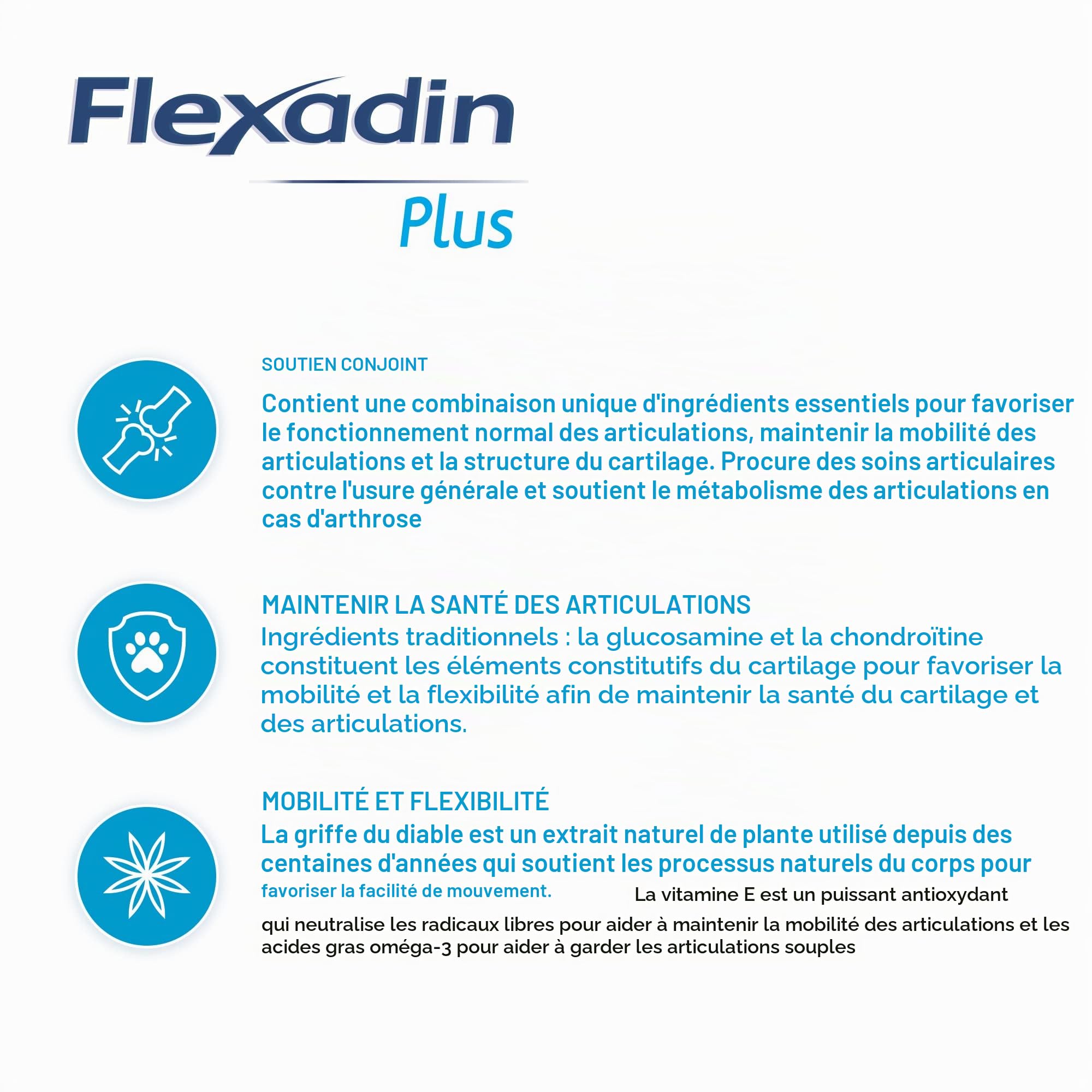 Vetoquinol Flexadin Plus Max Emballage avec 90 comprimés Alimentaires complémentaires pour Chiens