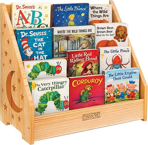 Montessori - Estantería de madera para bebés y niños pequeños, organizador de libros para cuarto de niños y niños pequeños