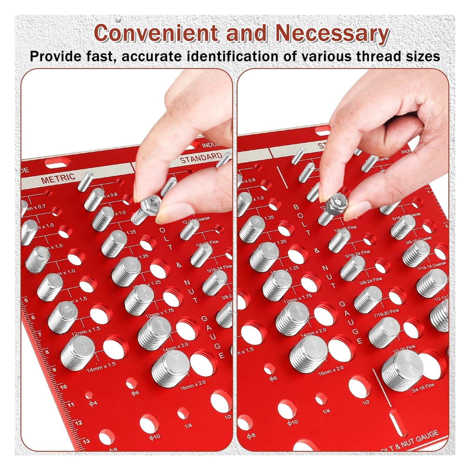 Tester Per Filettature - 34 Misure, Per Viti Metriche E Standard, Con 8 Punte Trapano - Foto 2