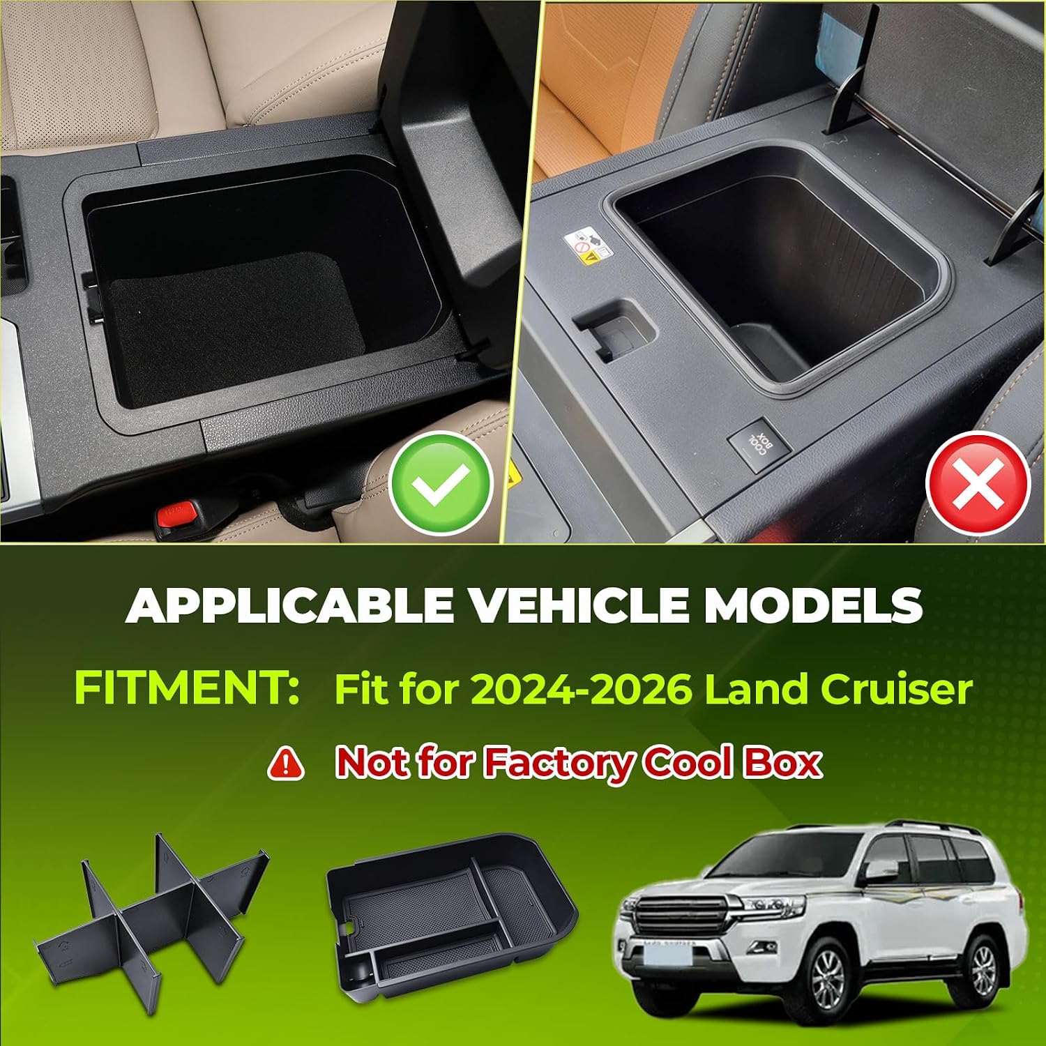 Console Organizer Set for 2024-2026 Toyota Land Cruiser (without Cool Box) image 3