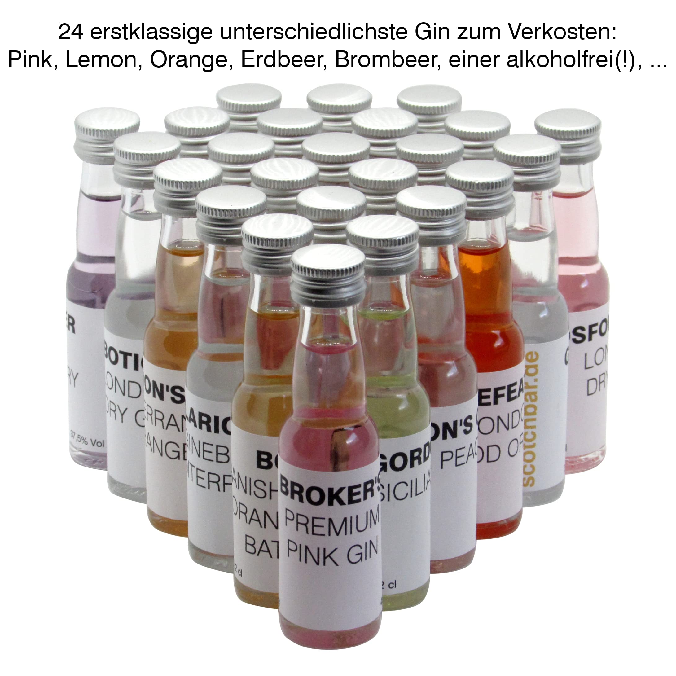 Gin Adventskalender in edler Geschenkbox exklusiv von scotchbar - 24 hochwertige Gin