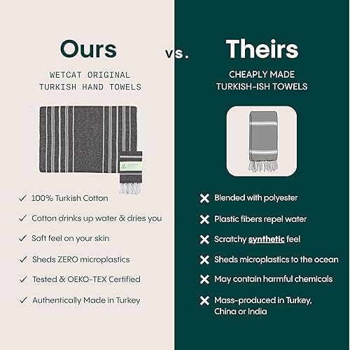 Miniatura 5 de WETCAT Juego de 2 toallas de mano turcas con lazo para colgar (20 x 30), 100% algodón, suaves, toallas de cocina bohemias prelavadas, toallas de