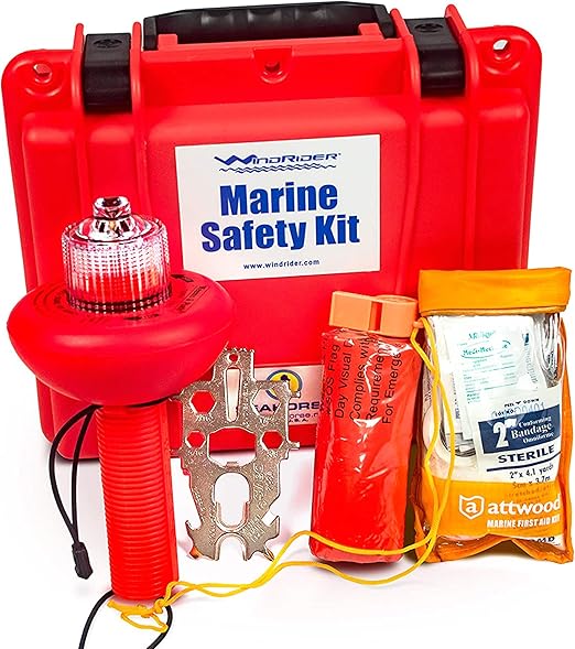 USCG Boating Safety Kit Electronic Flare First Aid Kit Whistle
