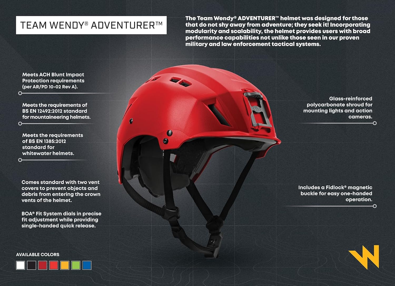 Team Wendy Adventurer Bump Helmet | Hiking, Outdoor Trekking, Orienteering | Precise Fit | Mount Lights or Camera | ACH Blunt Impact Protection