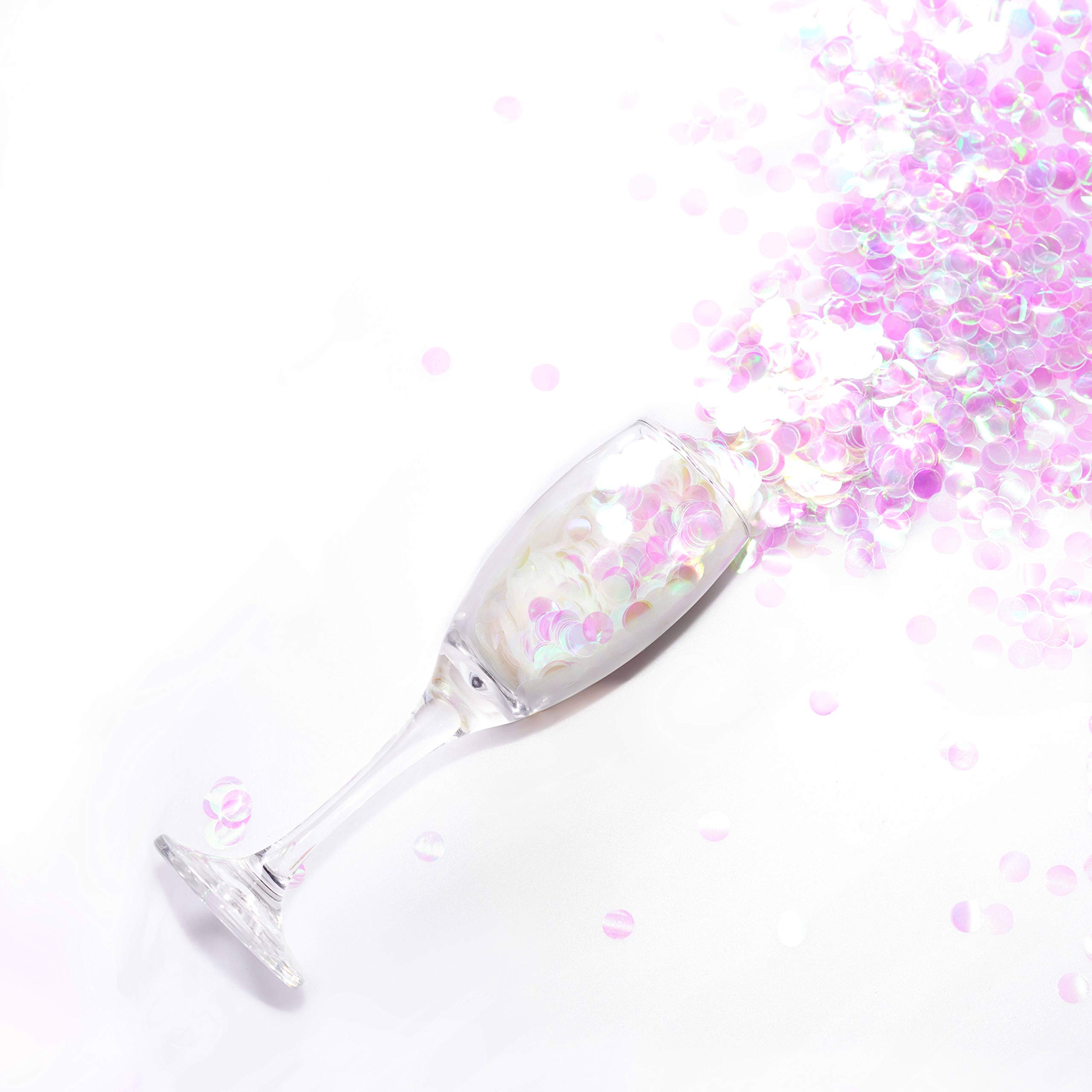 Opalizujące przyjęcie foliowe metaliczne konfetti stołowe - przezroczysty biały stół mylarowy rozproszone konfetti na urodziny baby shower ślub zaręczyny rocznica uroczystości przyjęcie konfetti