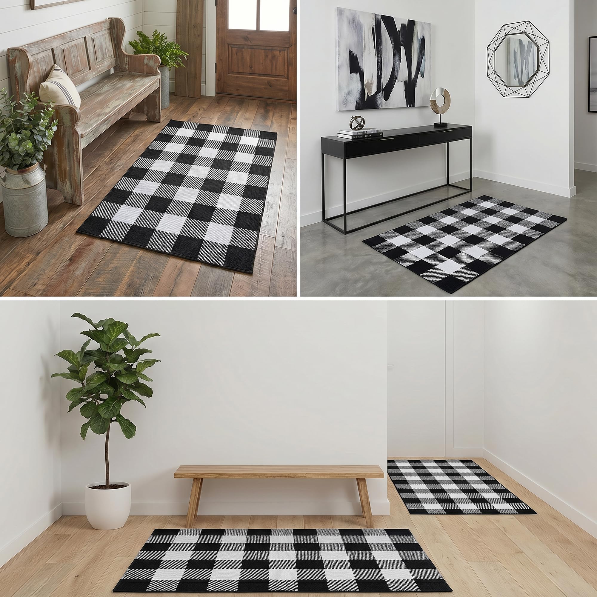 Black & White Buffalo Rug - Halloween Door Mat -7 Black & White Buffalo Rug - Halloween Door Mat -7