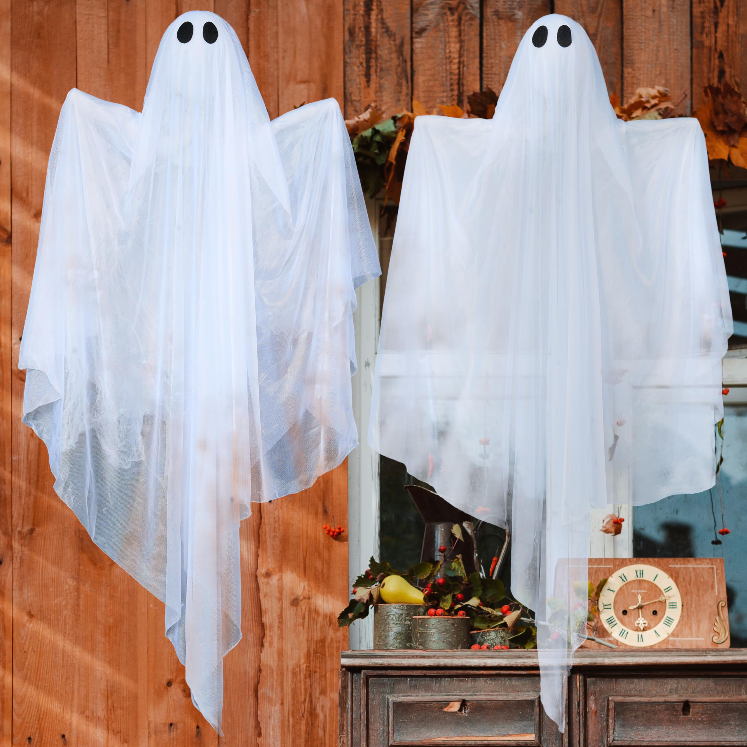2 Fantômes Lumineux Halloween – LED 3 Modes, Bras Réglables – Pour Décorer Maison, Jardin, Fenêtre – Effet Effrayant - 5