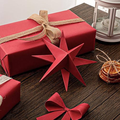 Miniatura 9 de Merture Rollo de papel de regalo de 12 pulgadas x 100 pies, 1 rollo (100 pies cuadrados), papel kraft rojo para todas las ocasiones, envoltura de