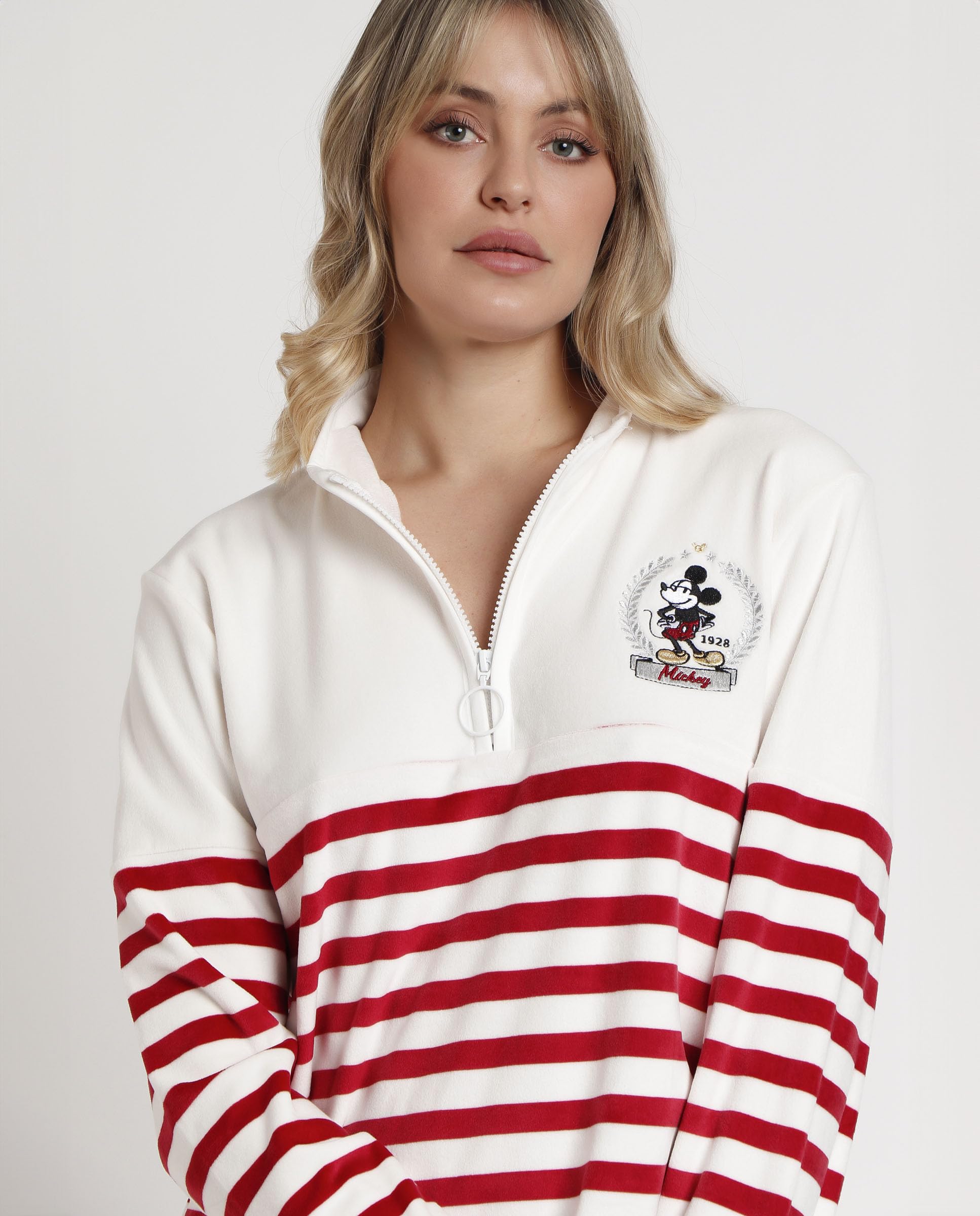 Disney Pijama Manga Larga Rayas King Mickey para Mujer