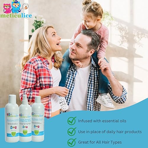 Miniatura 3 de METICULICE Champú natural para cabeza, acondicionador y repelente en aerosol, prevención de piojos eficaz contra los piojos, protege el cabello de