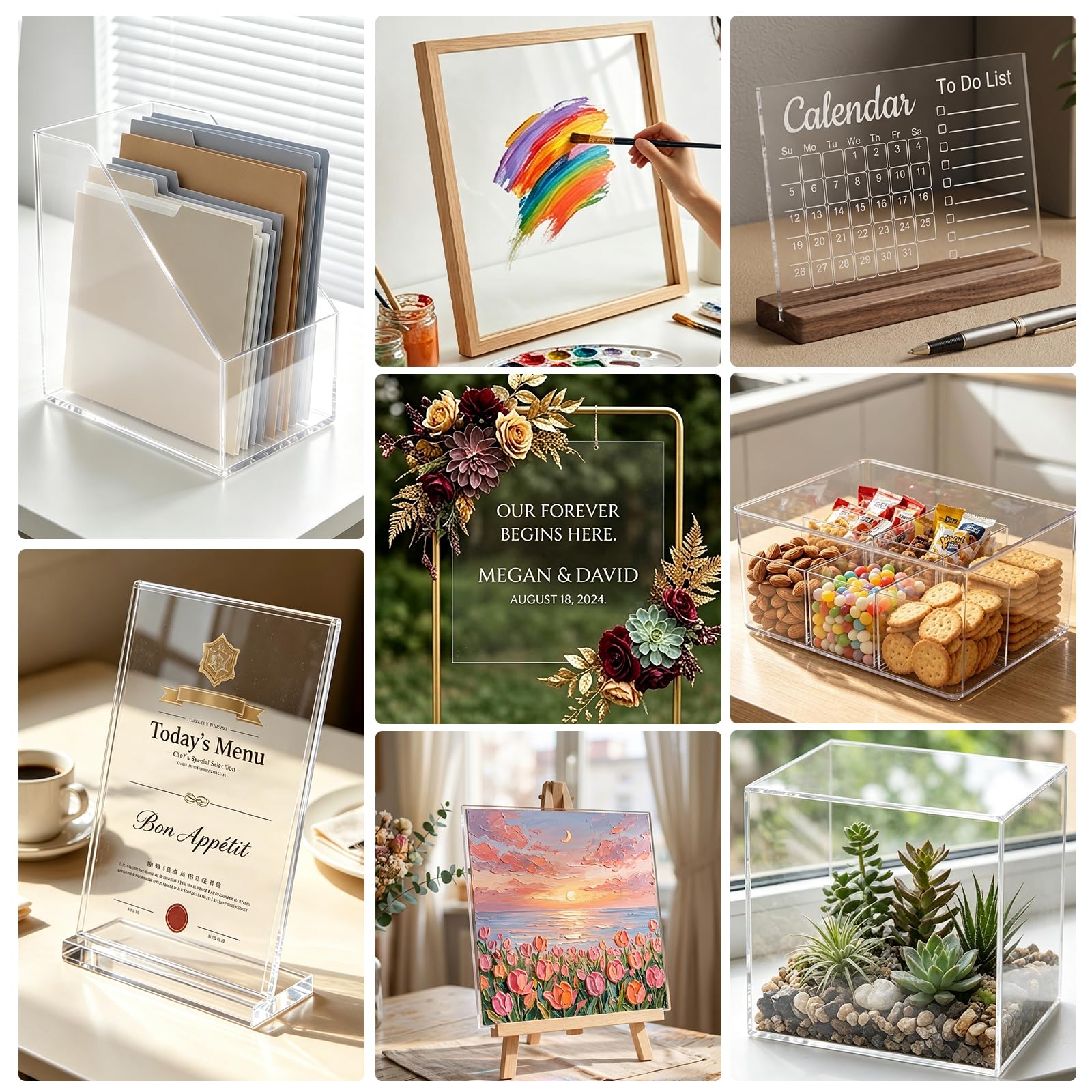 Clear Acrylic Sheets - 2 Pack 12x12 -6