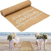 Vista 12 de Tudomro Camino de arpillera natural extra largo de 40 pulgadas x 30 pies para pasillo de boda de yute al aire libre para ceremonia de boda, alfombra