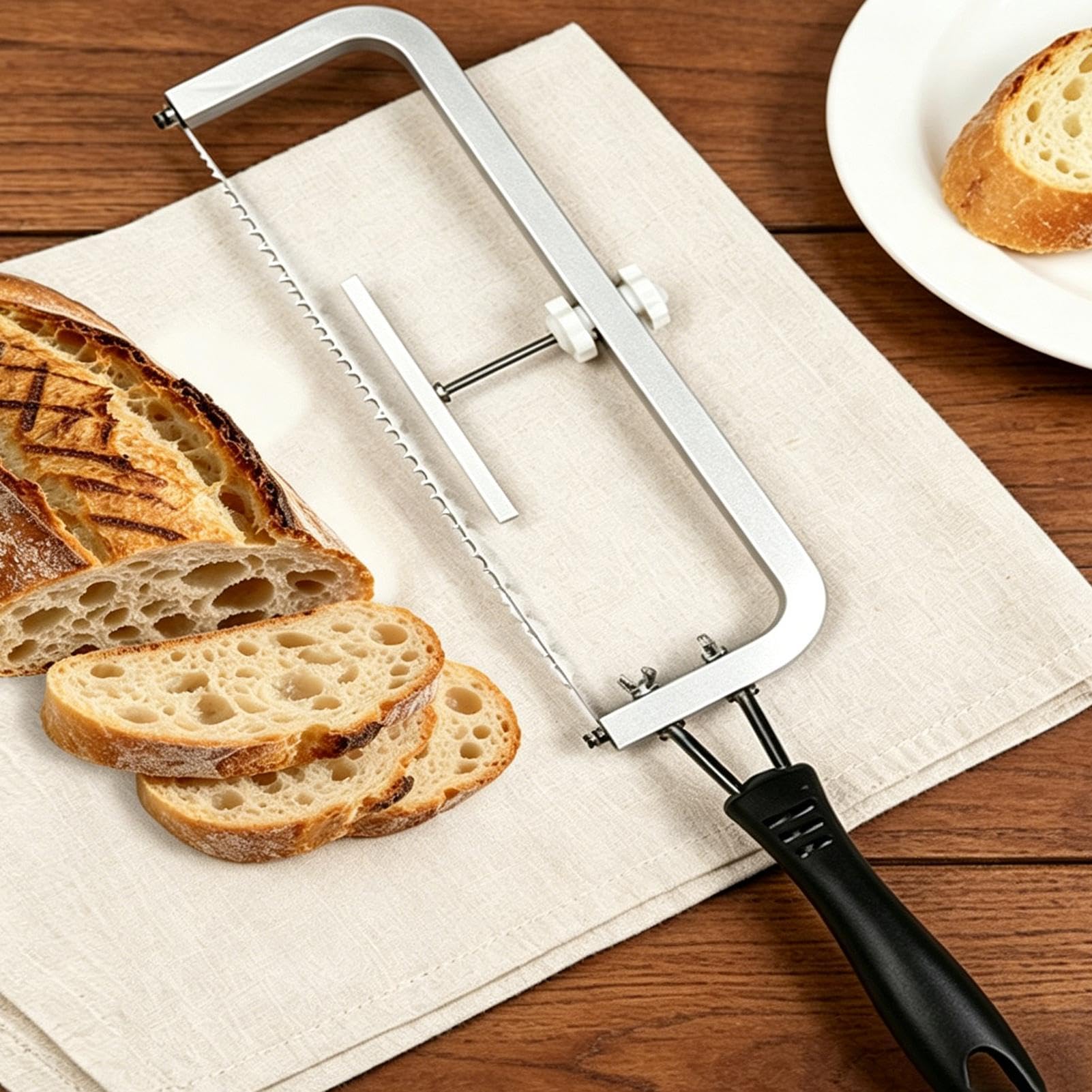 Krajalnica do bochenka chleba | Ząbkowany Przecinak Piłowy do Pieczywa - Równomierna krajalnica ciasta | Na Ciasto, Bochenki, Tosty, Kanapki, Bajgle, W Domu, Mieszkaniu, Kuchni Oraz Restauracji