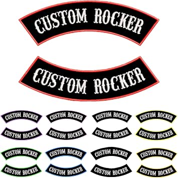 Custom Embroidered MC Biker Patches, Personalized Embroidery Rocker Patch Rider Motorcycle Patches Back Name Patch, Rocker Patches Set for Biker Vest Iron on Type A