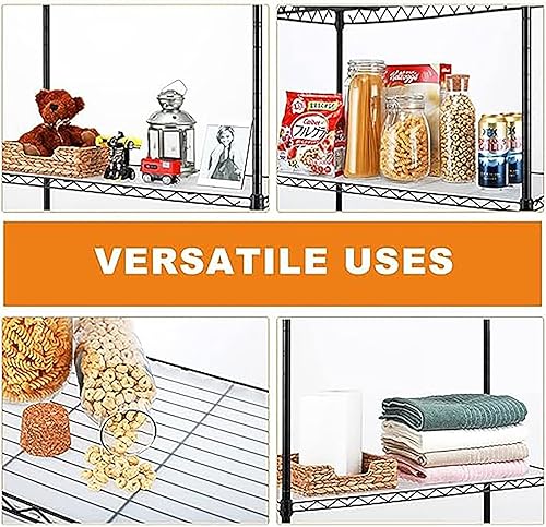 Miniatura 4 de Paquete de 2 estantes de 5 estantes, estantes de alambre de acero al carbono resistente, capacidad de carga de 150 libras por estante, unidades