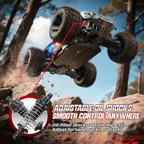 Miniatura 3 de UDIRC Coches de control remoto rápidos todo terreno, actualizables 56 MPH, 4WD todoterreno 116 RC camión, camión monstruo de control remoto RTR de