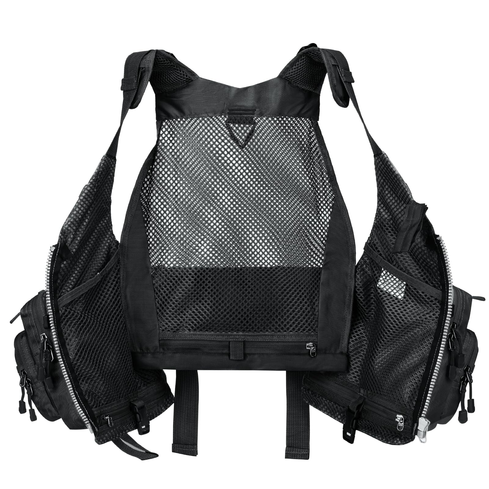 Gonex Gilet de Pêche à La Mouche pour Hommes et Femmes, Réglable avec Poches et Bandes Réfléchissantes