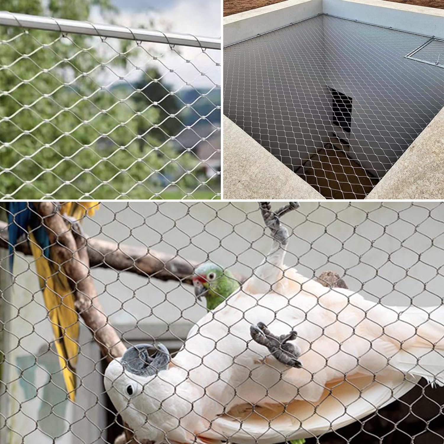 Siatka linowa ze stali nierdzewnej 304, elastyczna siatka na balustradę do ogrodu, ogrodzenia drobiu, balkonu i schodów