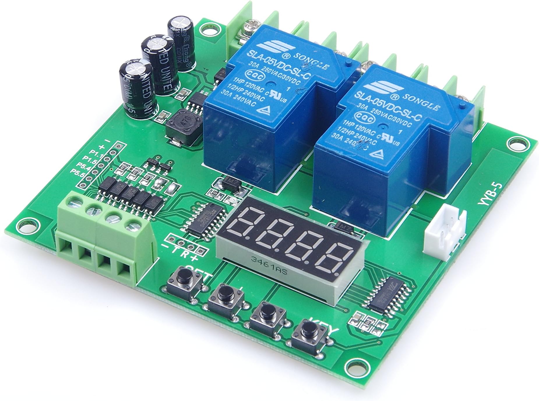LM YN 2-Channel Relay Control Module 0.1s to 999 Minutes Adjustable Digital Display Suitable for Control Loads Within 30A of Motors Solenoid Valves Water Pumps