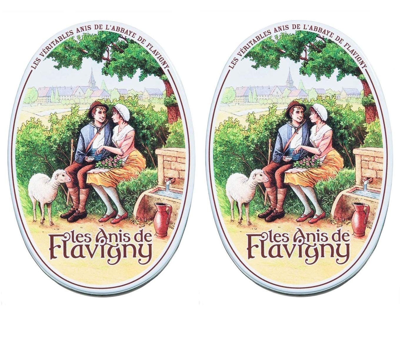 Les Anis de Flavigny - Das französische Anisbonbon mit Anisgeschmack (Anis Natur) 2er Pack