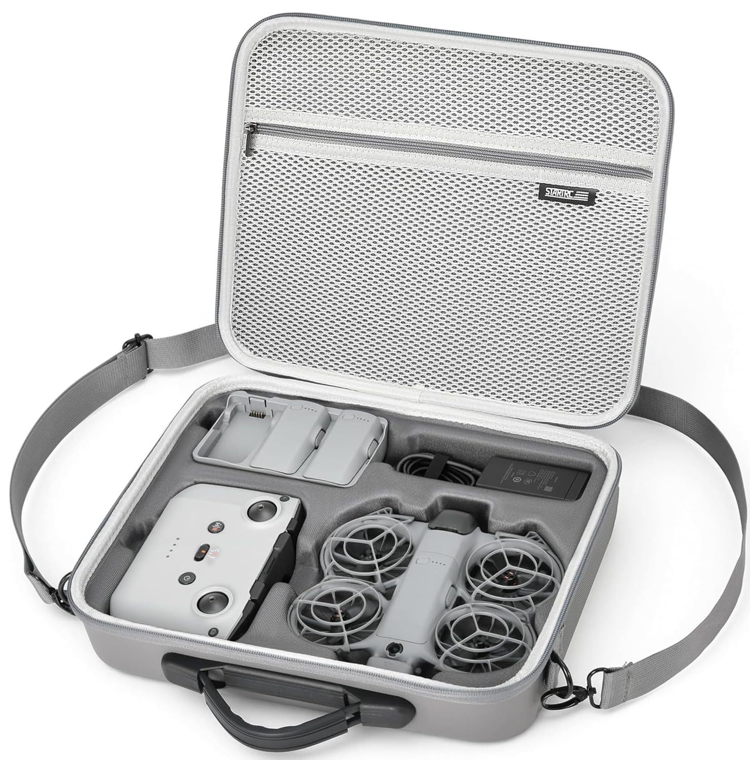 STARTRC Neo 2 Borsa, Custodia PU Portatile per DJI Neo 2 Fly More Combo Accessori, Borsa da Trasporto per DJI Neo 2 Droni Compatibile con Controller RC-N3/N, Batteria Neo 2, Stazione di Ricarica a Due