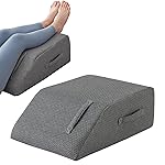 MEGCXIT Leg Pillow Elevation Blood Circulation, Leg Wedge for Elevation for Swelling, Leg Elevating Pillow for After Surgery, Memory Foam Foot Knee Pillow for Back Sleeping 23.616.88 Inch Dark Grey