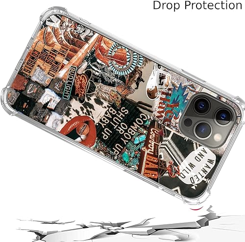 Miniatura 3 de Funda de collage de vaquera occidental para iPhone 15 Pro Max, funda de TPU con diseño único y moderno de TPU para iPhone 15 Pro Max, diseño único y