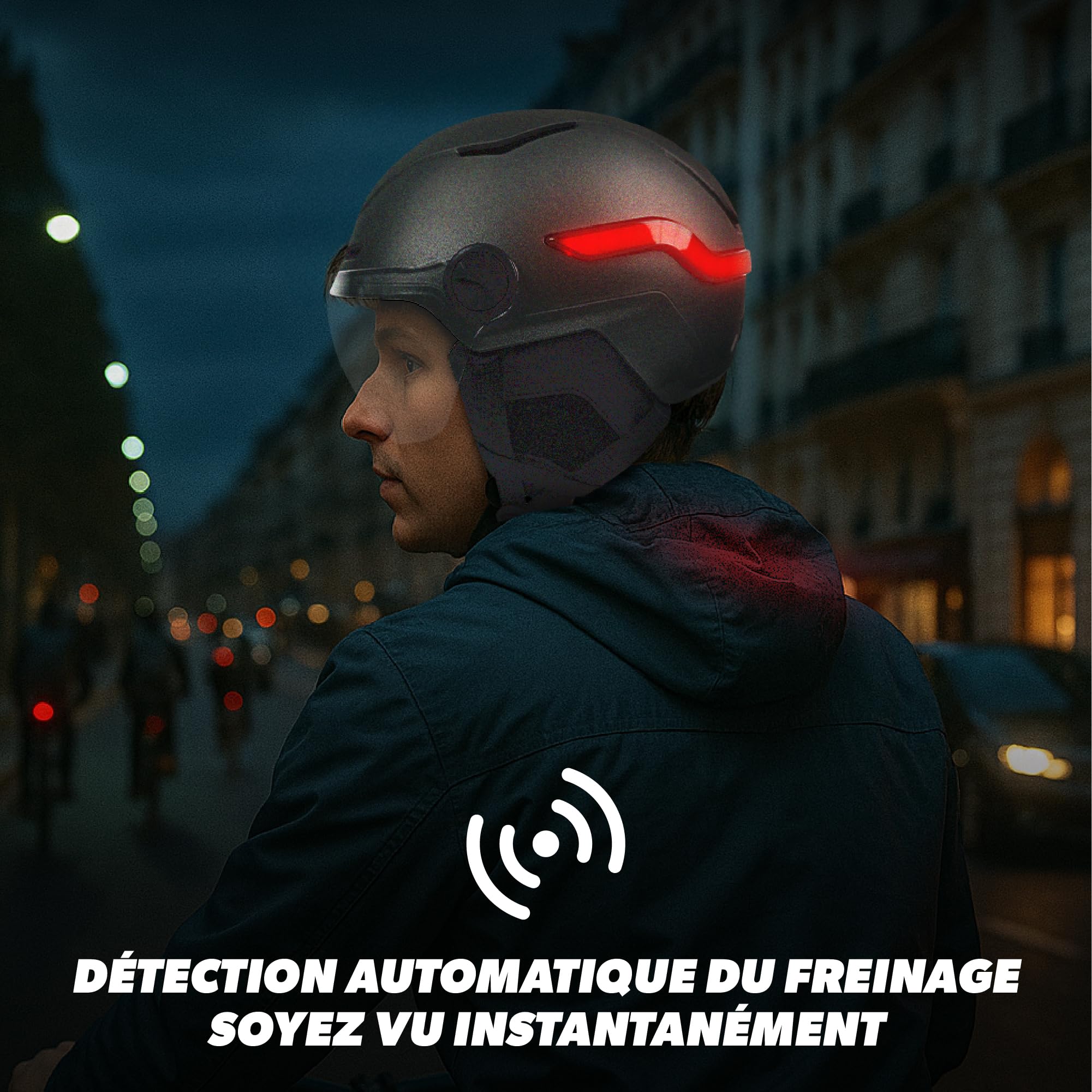T'nB Vizion Casque Vélo Trottinette Électrique LED Connectées Détection Freinage Automatique Clignotants Télécommandés Visière Anti-UV Batterie Rechargeable