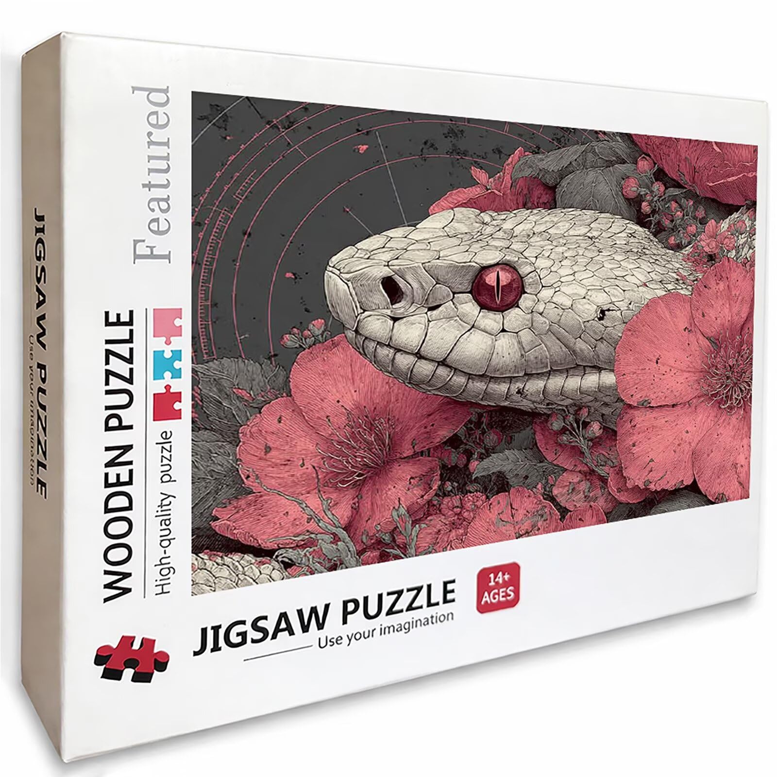 Wąż Puzzle 6000 sztuk dla dorosłych, drewniane puzzle z pudełkiem 179x105cm, puzzle dla dorosłych o wysokiej trudności, gra logiczna, kreatywne hobby, letnie prezenty, (kwiat) 8-3207