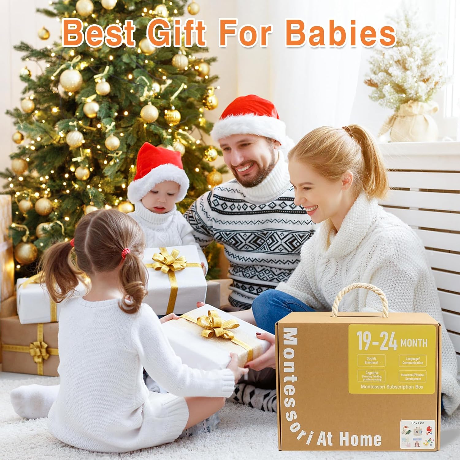 Hidoggy Wooden Montessori Toys for 1+ Year Old, 6 in 1 Learning Educational Toys for Toddler, Includes Color Sorting, Shape Matching, Wooden Lock Box and More (19-24m Educational Box)