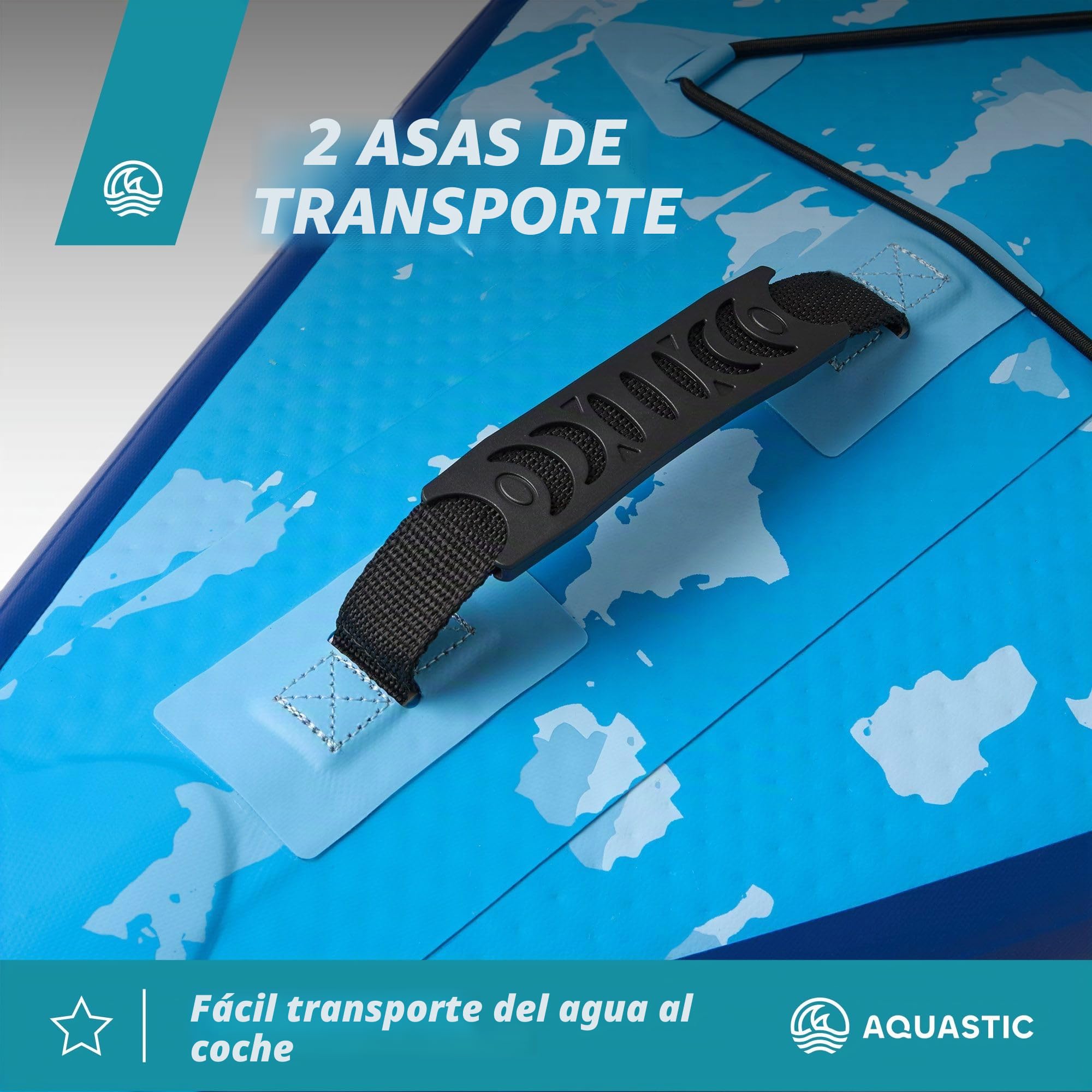 AQUASTIC Monroy 14'0" - Kayak Hinchable y Sup Hybrid Drop-Stitch, 2 cámaras en V, Estable, Capacidad de Carga de hasta 250 kg, Equipamiento: 2 Asientos, Paleta, Bomba, lastre, Mochila