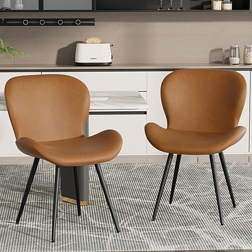 Miniatura 21 de Nalupatio Juego de 6 sillas de comedor, modernas sillas de comedor con respaldo cómodo, sillas de cocina tapizadas gruesas, 19 pulgadas de altura