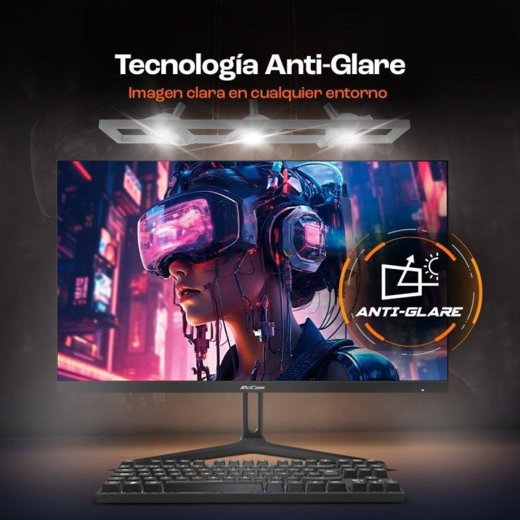 PcCom Elysium Monitor Gaming 27 Pulgadas Fast IPS Full HD 1920x1080, 200Hz, 1ms GTG, Adaptive Sync, HDR, HDMI 2.1, DisplayPort 1.4, VESA, Monitor para PC Gaming Competitivo