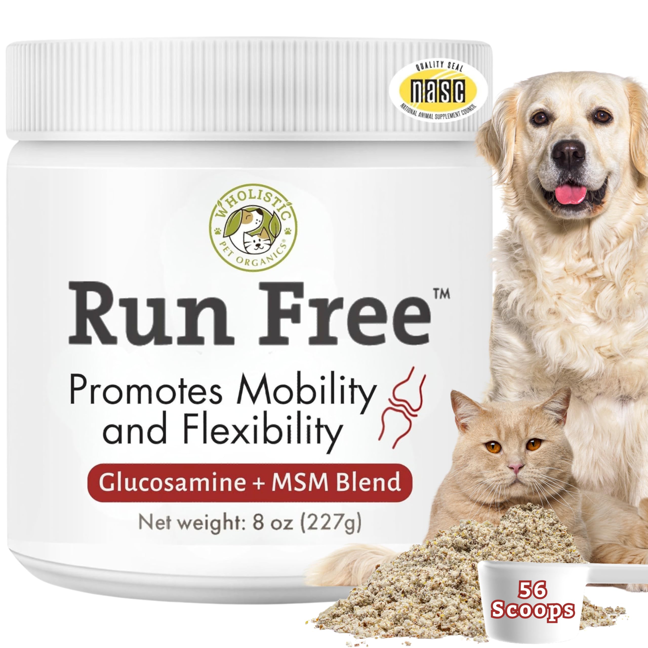Wholistic Pet Organics Max Strength Hip and Joint Supplement for Dogs & Cats