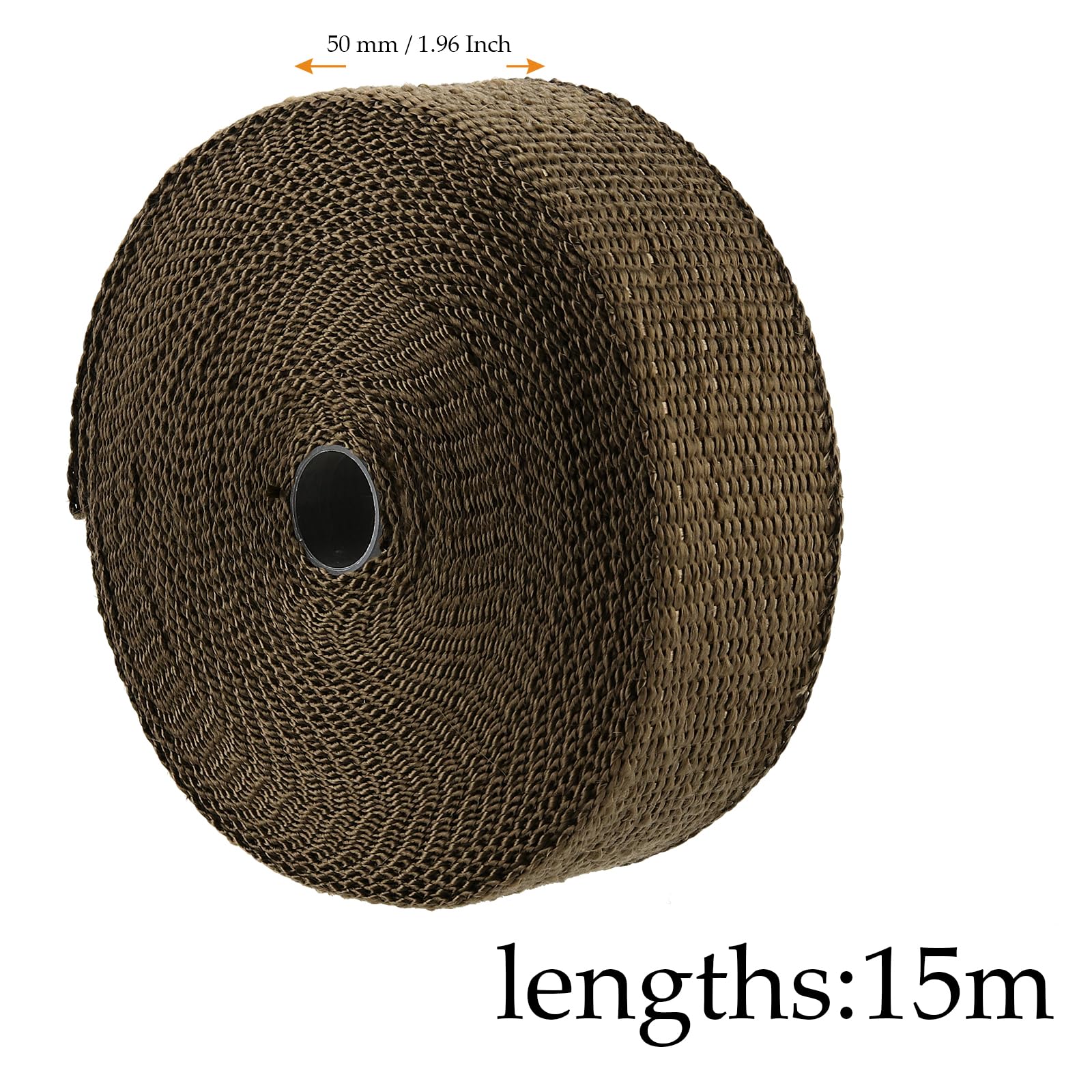 2 nastri di protezione dal calore, benda termica moto in fibra di basaltica, 15 m x 50 mm, in titanio, con 20 fascette in acciaio inox, nastro di scarico per moto, collettore a ventaglio