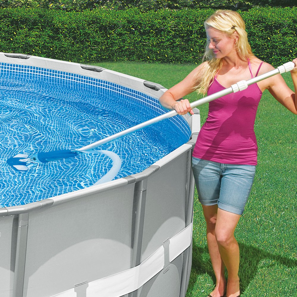 Gre VCB10 Electric Vac Pulitore elettrico per piscina, 37 l/h & Intex 29055 Asta Telescopica in Alluminio, Lunghezza 279 cm