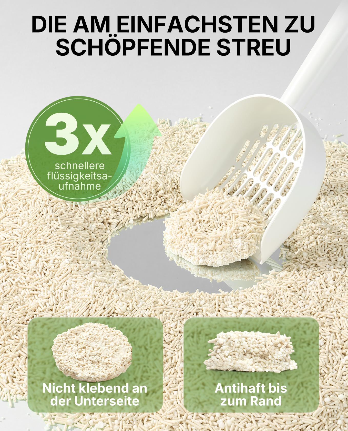 PETKIT Klumpende Katzenstreu Pflanzenbasiert, 9,6 kg,100% Natürlich, Staubfrei, Geruchsneutralisierend, Biologisch Abbaubar, Kein Verkleben, Einfach zu Schaufeln,4X 2,4 kg Beutel