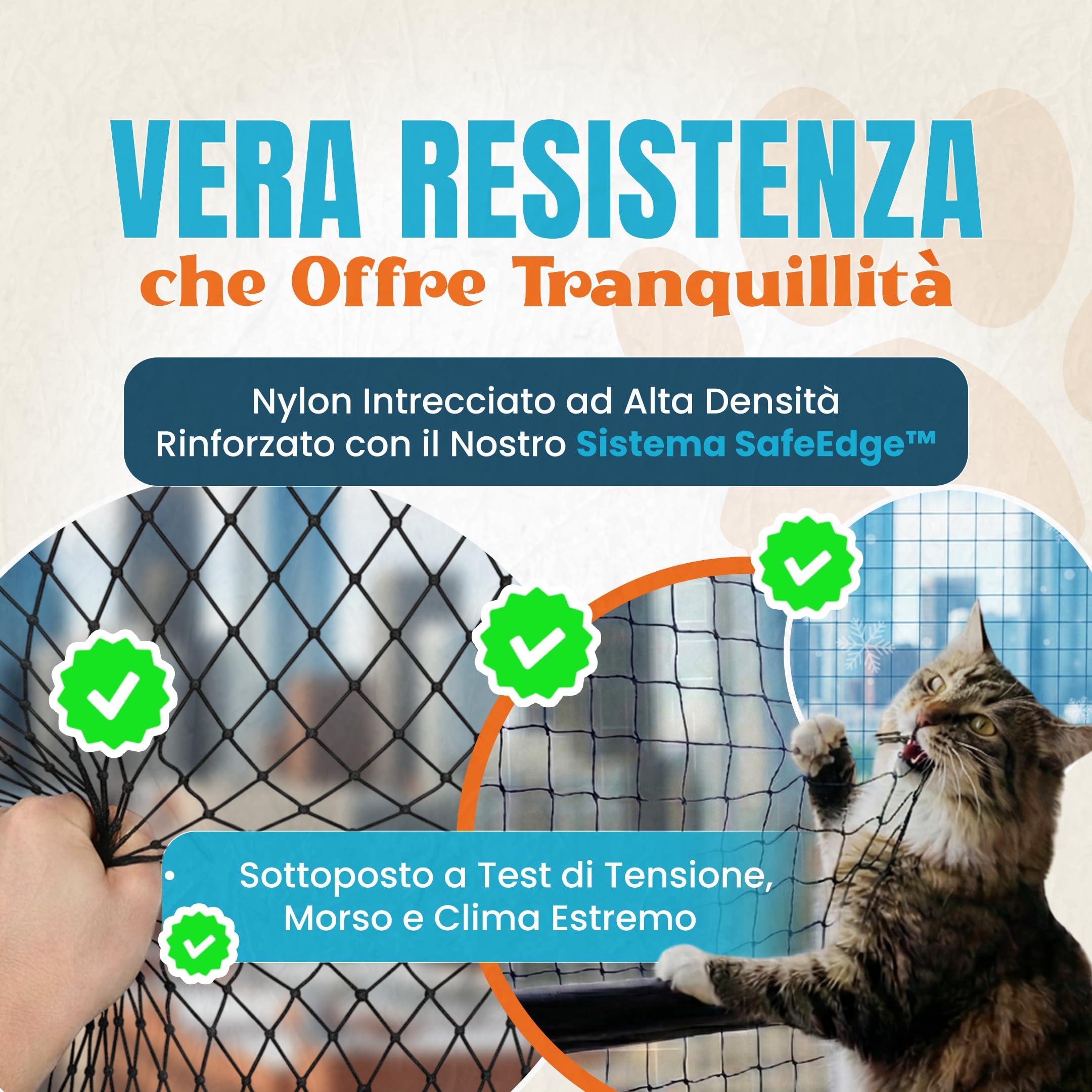 Rete per Gatti Rinforzata con Acciaio Inossidabile 8x3m Nero Anti UV | Kit di Montaggio Senza Trapano, incl. 2 Giocattoli, Rete Gatti Balcone, Rete Balcone per Gatti, Rete per Balcone Esterno